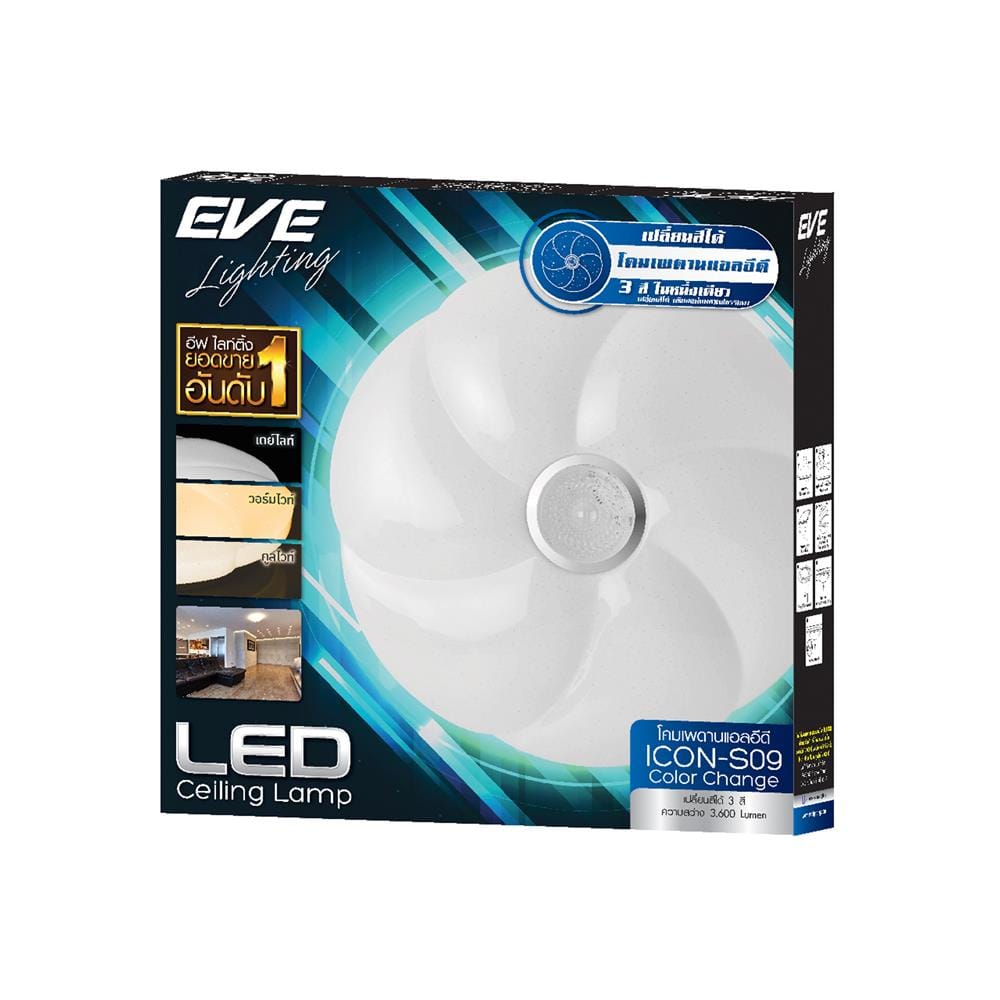 ไฟเพดาน LED EVE 577824 16 นิ้ว 36 วัตต์ DAYLIGHT/COOL WHITE/WARM WHITE สีขาว