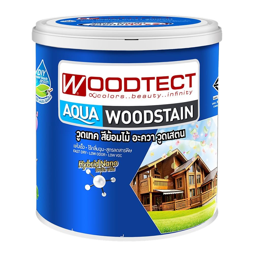 สีย้อมไม้ WOODTECT AQU AM602 M  สีไม้สักสยาม 1 แกลลอน