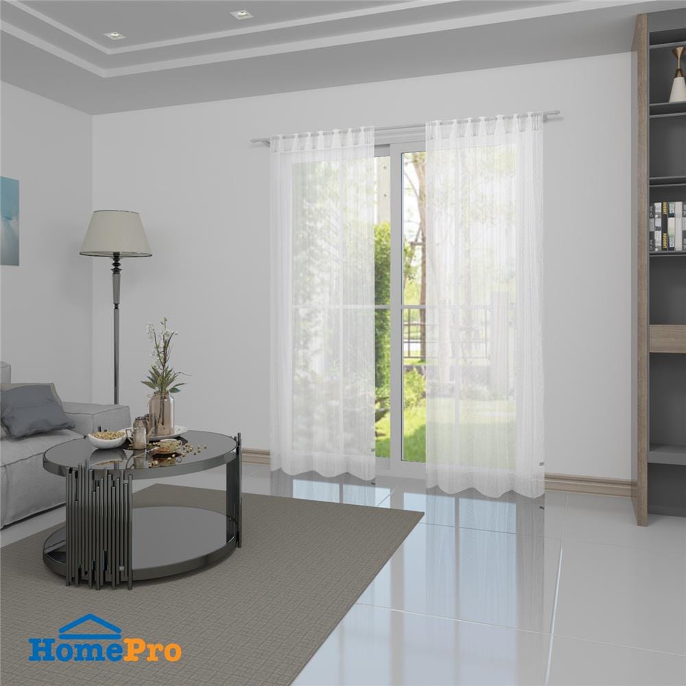 ผ้าม่านโปร่งซ่อนหู HOME LIVING STYLE SVEN  140X220 ซม. สีขาว