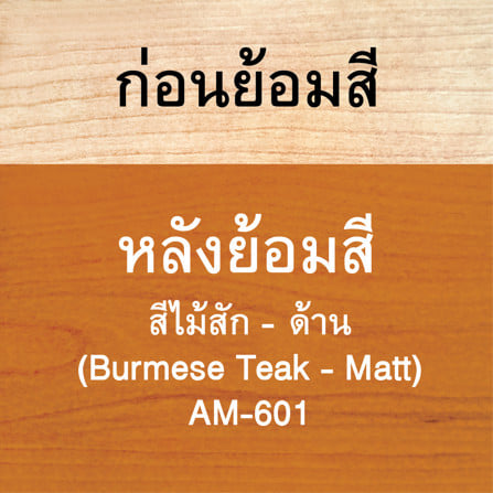 สีย้อมไม้ ชนิดด้าน WOODTECT AQUA AM601 สีไม้สัก 1 แกลลอน_2