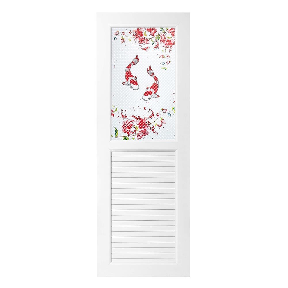 ประตู UPVC ASARA G924 ปลาคาร์ฟ 70X200 ซม. สีขาว พร้อมวงกบ ไม่เจาะลูกบิด