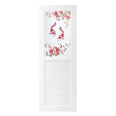 ประตู UPVC ASARA G924 ปลาคาร์ฟ 70X200 ซม. สีขาว พร้อมวงกบ ไม่เจาะลูกบิด