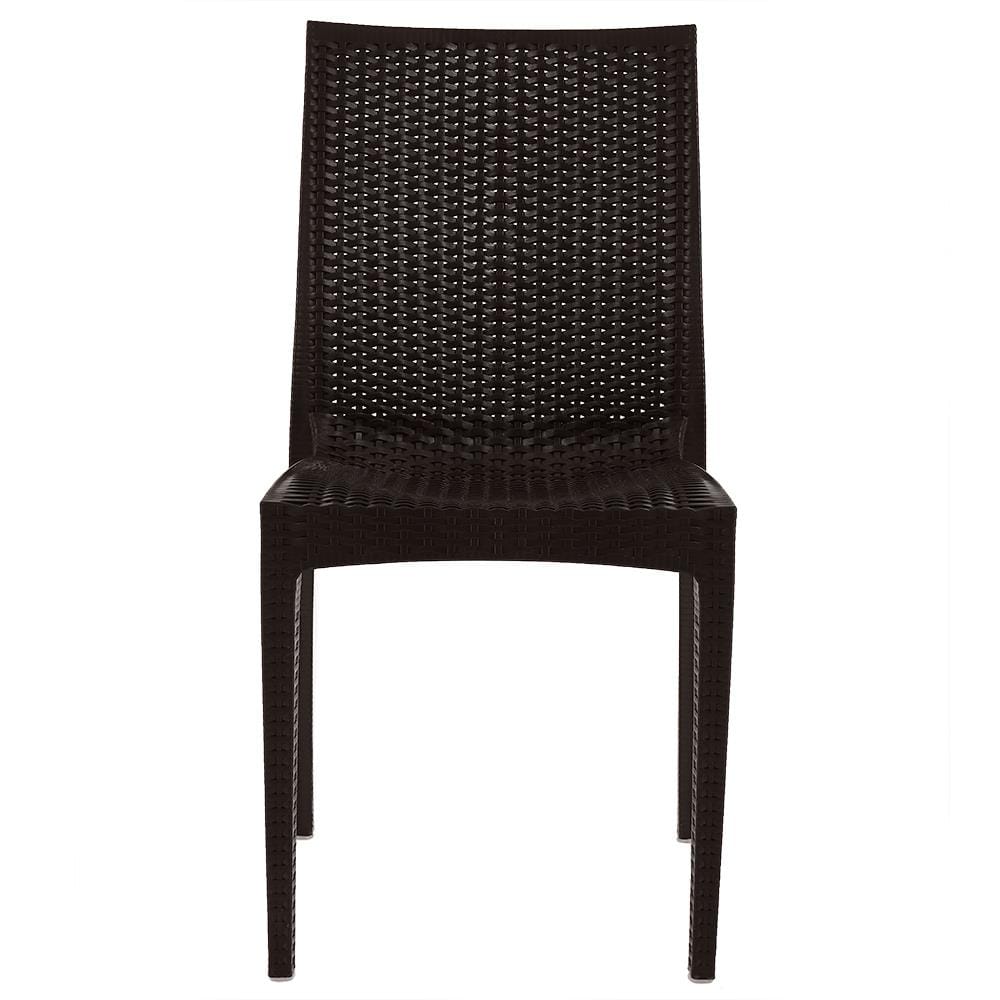 เก้าอี้พลาสติกลายหวาย SPRING RATTAN สีน้ำตาล