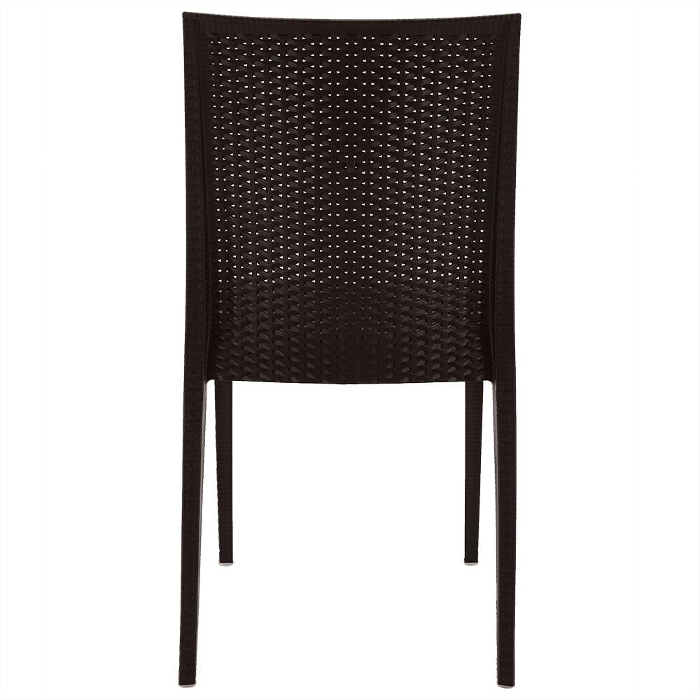 เก้าอี้พลาสติกลายหวาย SPRING RATTAN สีน้ำตาล
