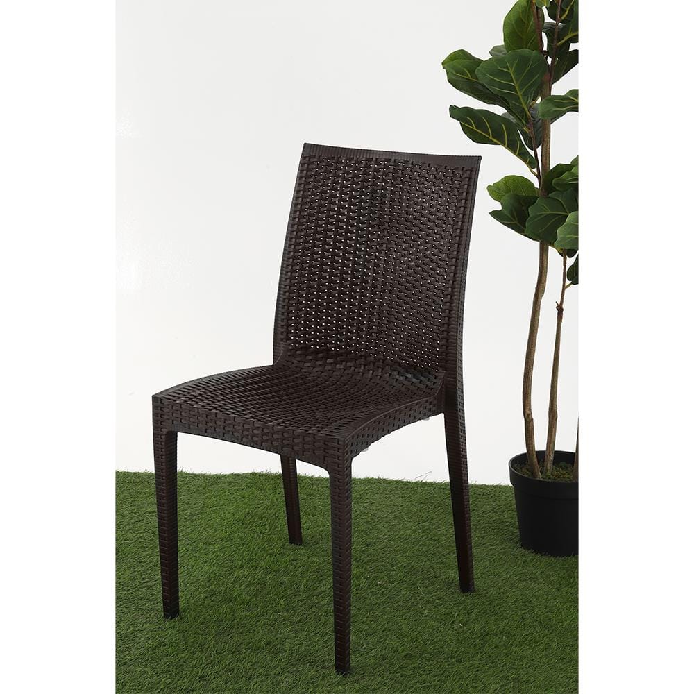 เก้าอี้พลาสติกลายหวาย SPRING RATTAN สีน้ำตาล