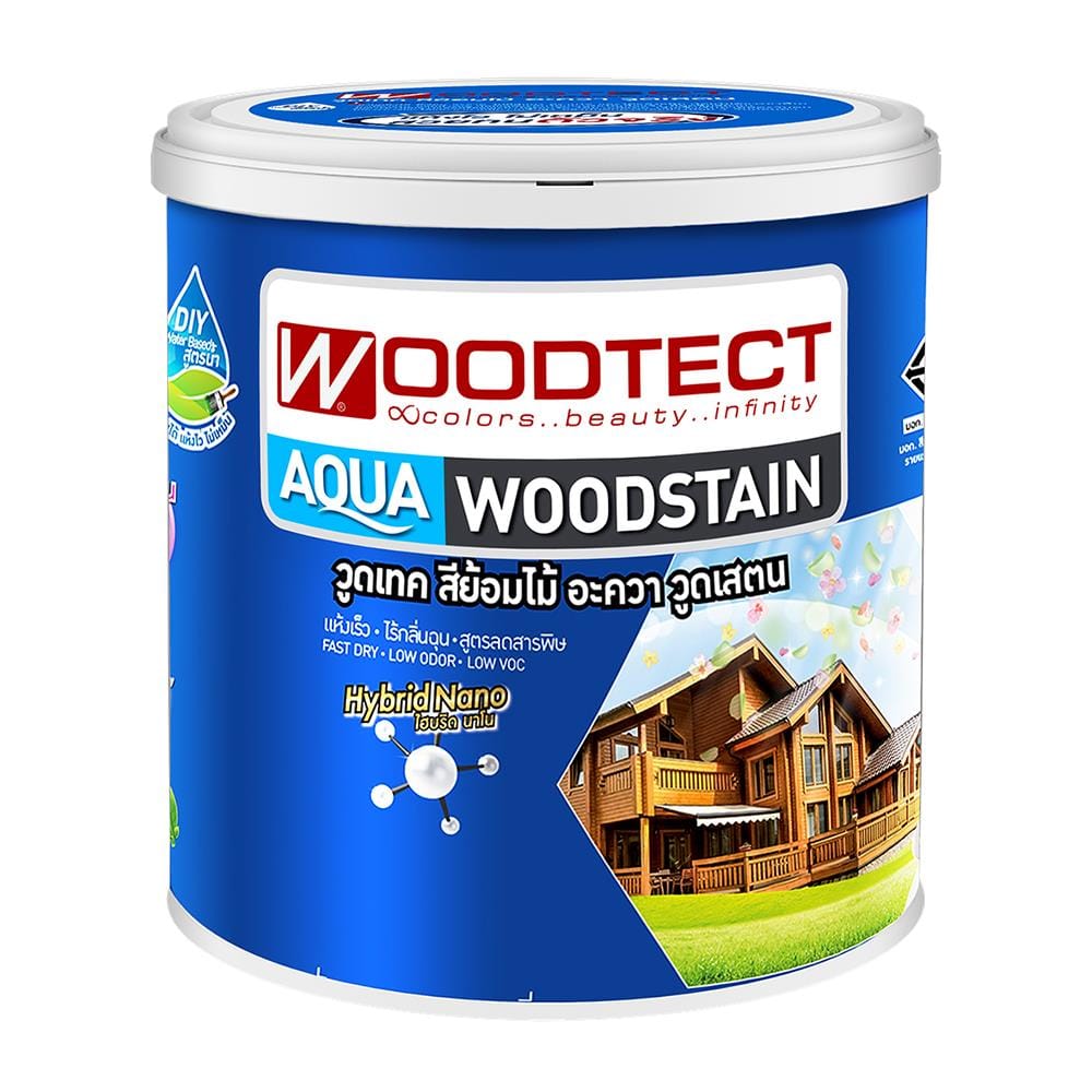 สีย้อมไม้ WOODTECT AQU M 1 แกลลอน สีไม้วอลนัท