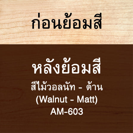 สีย้อมไม้ ชนิดด้าน WOODTECT AQUA AM-603 สีไม้วอลนัท 1 แกลลอน_2