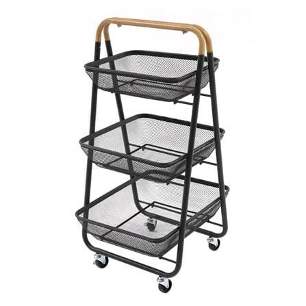 ชั้นวางของ 3 ชั้น มีล้อ STACKO MOKU 42x48x88 ซม. สีดำ_0