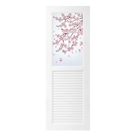 ประตู UPVC ASARA G925 ดอกซากุระ 70x200 ซม. สีขาว พร้อมวงกบ ไม่เจาะลูกบิด