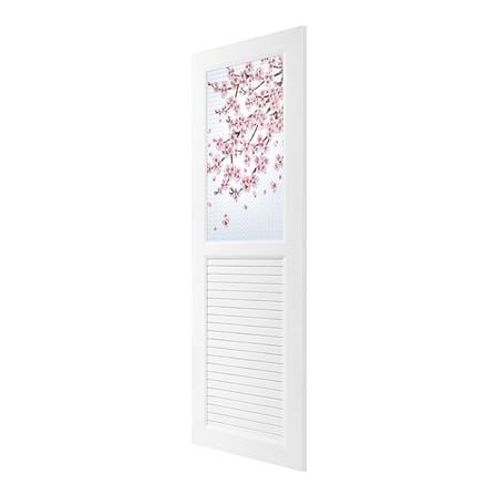 ประตู UPVC ASARA G925 ดอกซากุระ 70x200 ซม. สีขาว พร้อมวงกบ ไม่เจาะลูกบิด_1