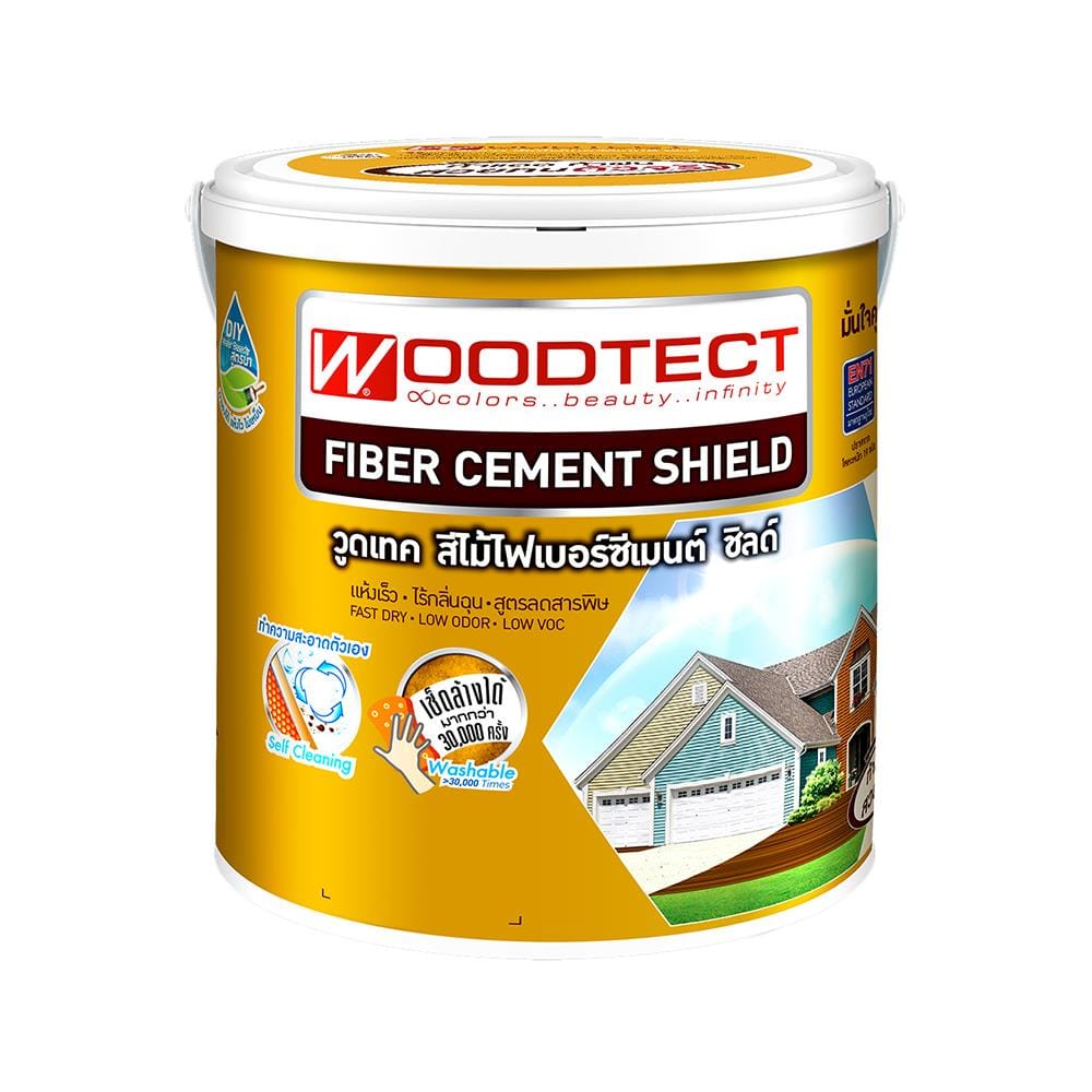 สีทาไม้ฝาไฟเบอร์ซีเมนต์ WOODTECT FM606 สีไม้พยุง เงา 1 แกลลอน