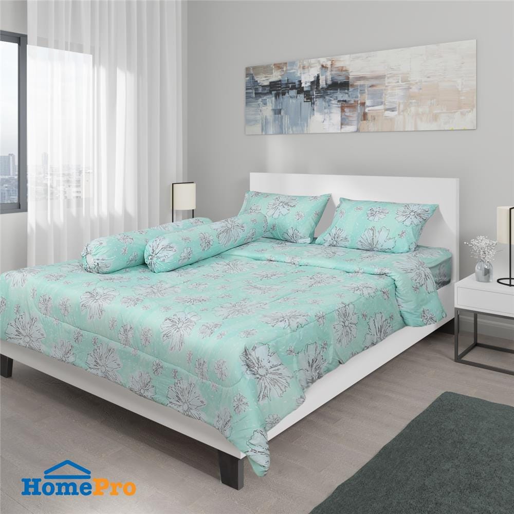 ชุดผ้าปูที่นอน 6 ฟุต 6 ชิ้น ME LIVING VISTA สีเขียว
