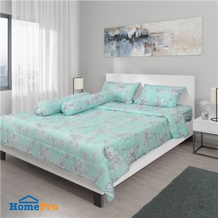 ชุดผ้าปูที่นอน 6 ฟุต 6 ชิ้น ME LIVING VISTA สีเขียว_0