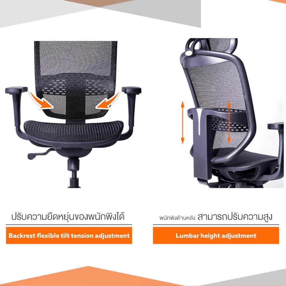 เก้าอี้เพื่อสุขภาพ ERGOTREND ERGO-JOY-PRO สีดำ