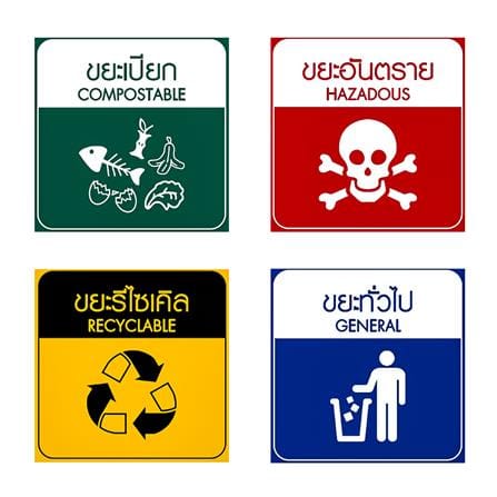 สติ๊กเกอร์แยกประเภทขยะ 4 แบบ ACCO 25x25cm_0