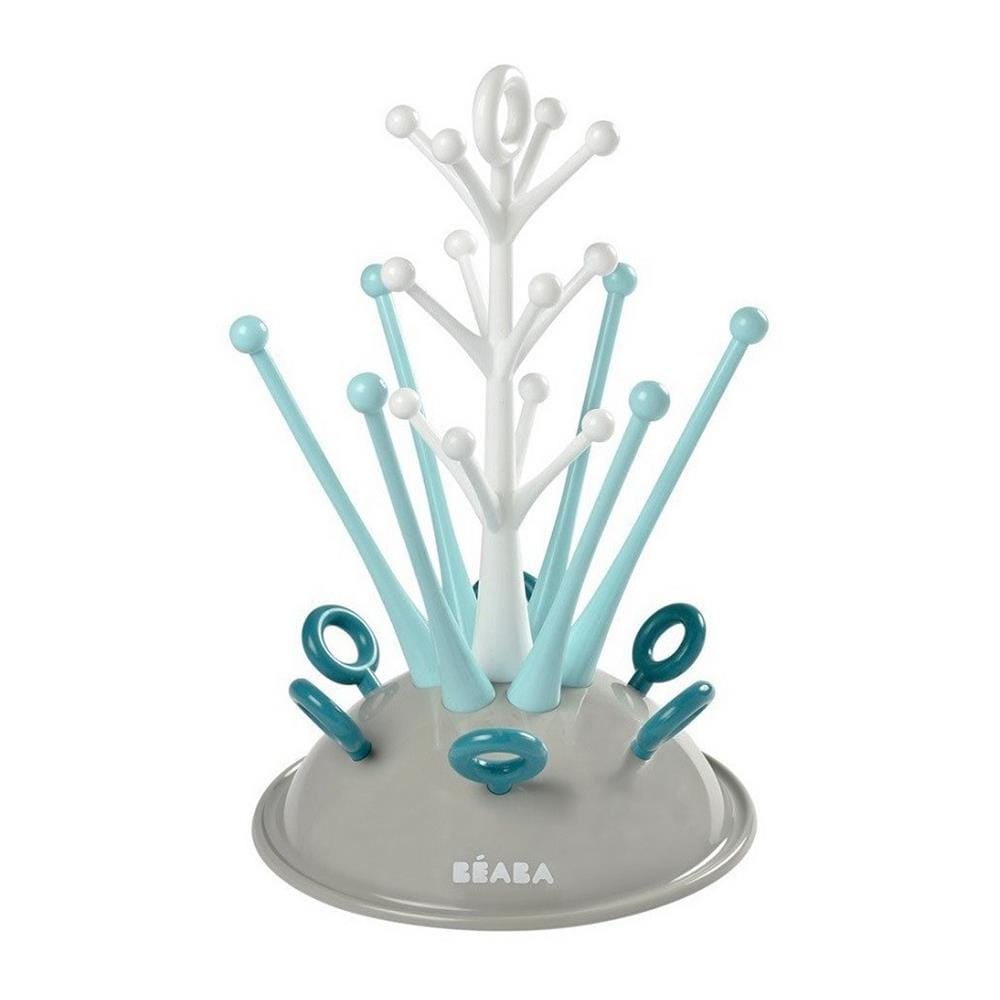 ที่คว่ำขวดนมและฝา BEABA 6 ขวด สีฟ้า/ขาว