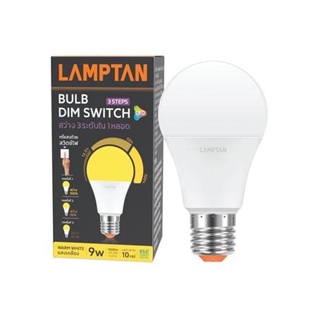 หลอด LED LAMPTAN DIM SWITCH 3 STEP 9 วัตต์ E27 WARMWHITE_1