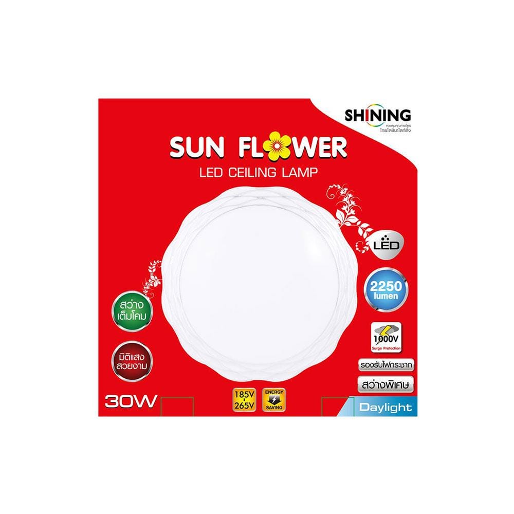 ไฟเพดาน LED SHINING S-CE03065-1F 16 นิ้ว 30 วัตต์ DAYLIGHT สีขาว