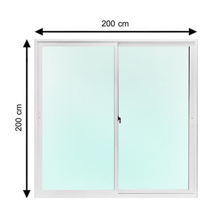 ประตูบานเลื่อน อะลูมิเนียม S-S มุ้ง AZLE 200X200 ซม. สีขาว_0
