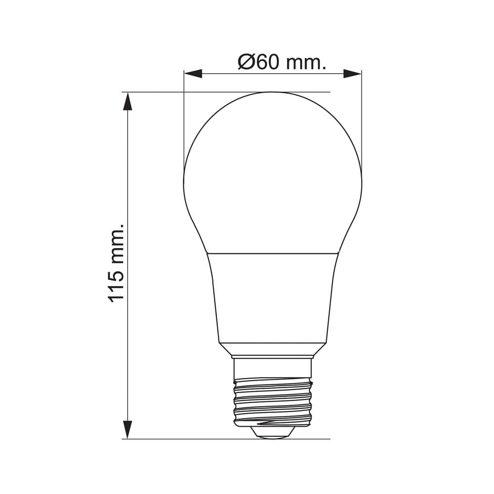 หลอด LED TOSHIBA A60 8 วัตต์ COOL WHITE E27 แพ็ก 2 ชิ้น