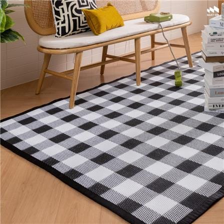 เสื่ออเนกประสงค์ MAT-ER GINGHAM SIZE S 90x200 ซม. สีขาว/ดำ_3