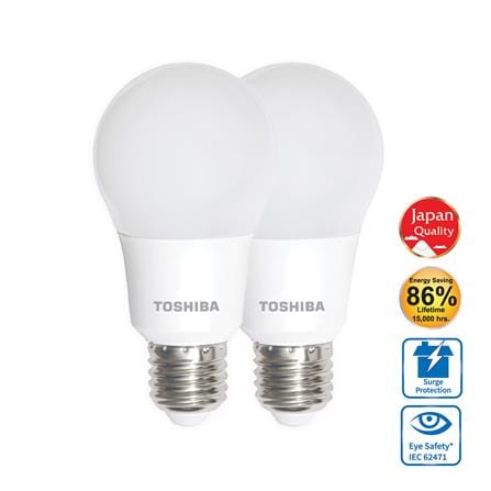 หลอด LED TOSHIBA A60 8 วัตต์ DAYLIGHT E27 แพ็ก 2 ชิ้น_0
