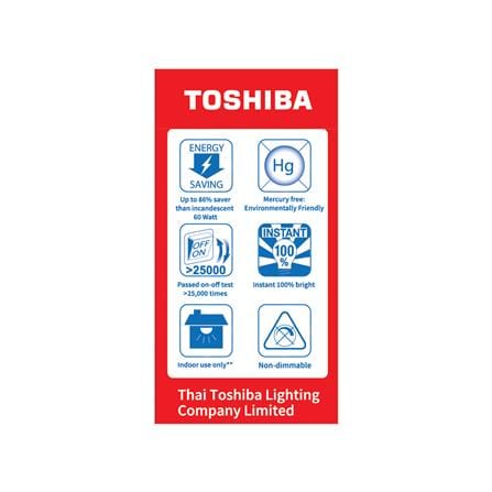 หลอด LED TOSHIBA A60 8 วัตต์ DAYLIGHT E27 แพ็ก 2 ชิ้น_2