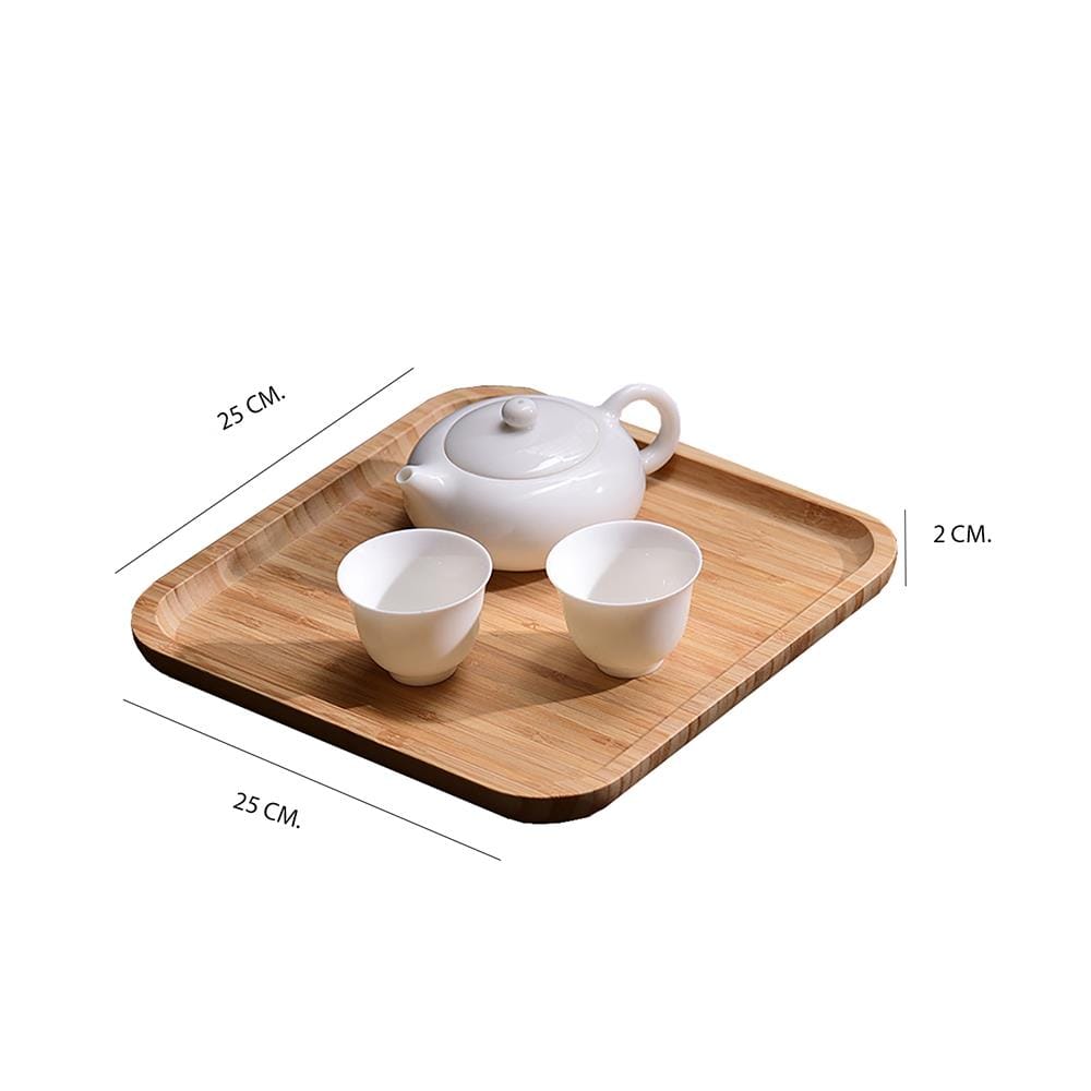 ถาดไม้ไผ่เหลี่ยม BAMBOO 25x25 ซม.