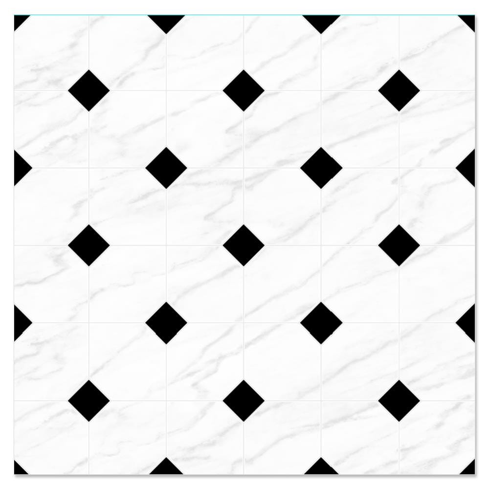 กระเบื้องพื้น 40x40 ซม. ทีน่า นิว II แบล็ค ไวท์