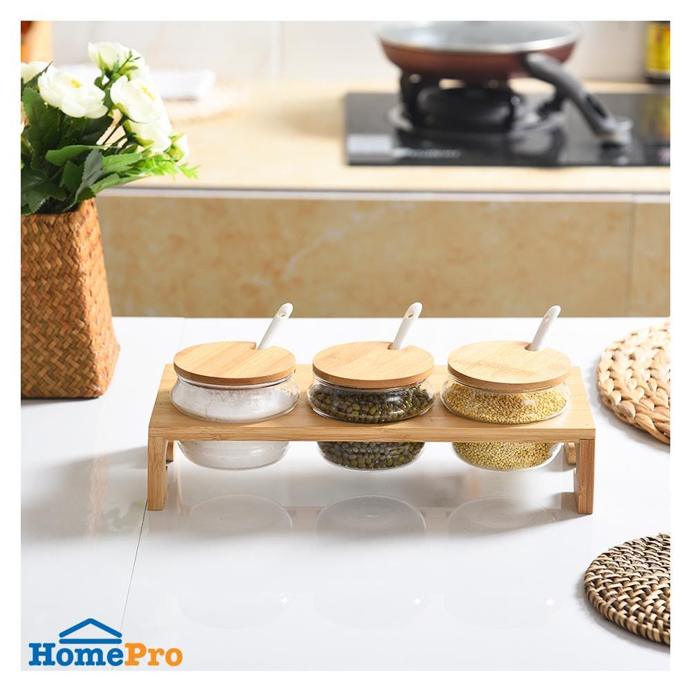 ชุดเครื่องปรุงแก้ว 3 ช่อง BAMBOO JAR