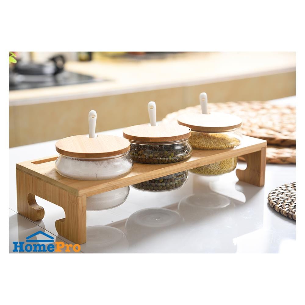 ชุดเครื่องปรุงแก้ว 3 ช่อง BAMBOO JAR