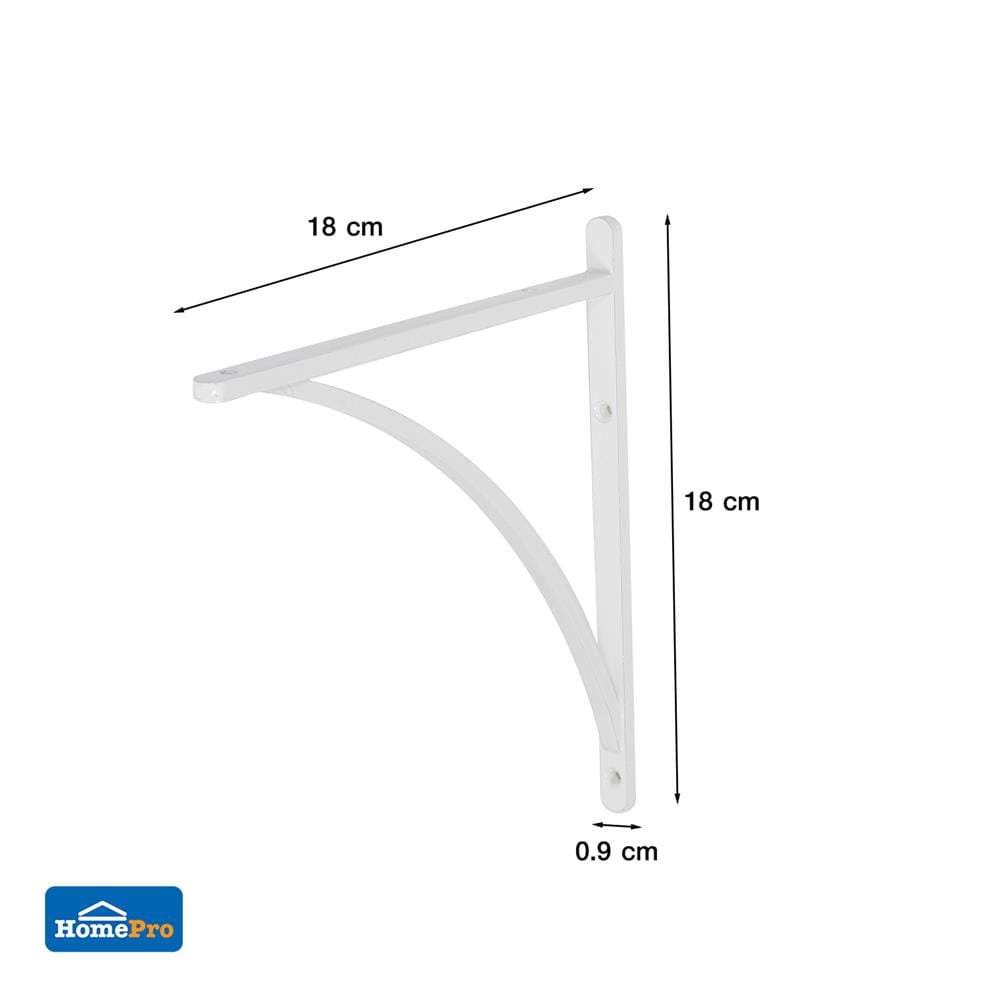 แขนรับชั้นเหล็ก STACKO CURVE 18x18 ซม. STACKO ขาว