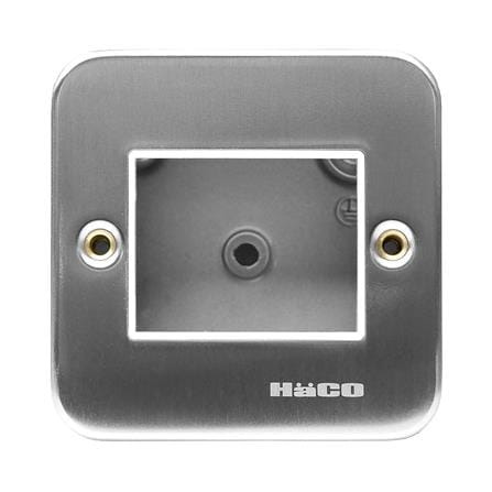 ชุดหน้ากาก 2 ช่อง HACO M1002+HM831 สีเงิน_0