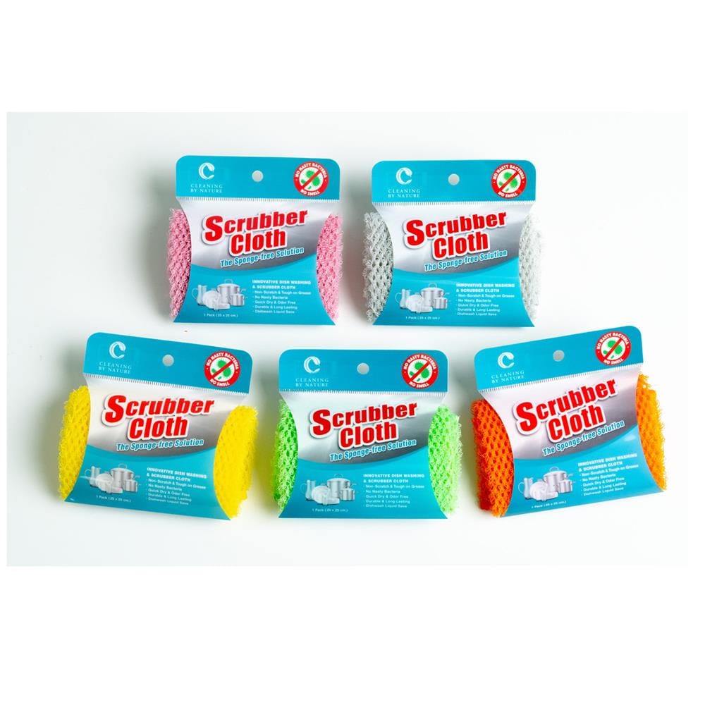 ผ้าล้างจาน CLEANING BY NATURE SCRUBBER CLOTH 25x25 ซม. คละสี
