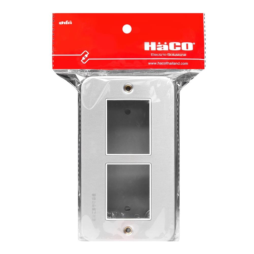 ชุดหน้ากาก 4 ช่อง HACO M1004+HM832 สีเงิน