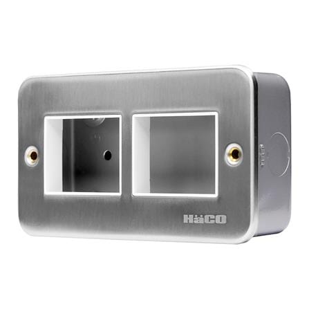 ชุดหน้ากาก 4 ช่อง HACO M1004+HM832 สีเงิน_1