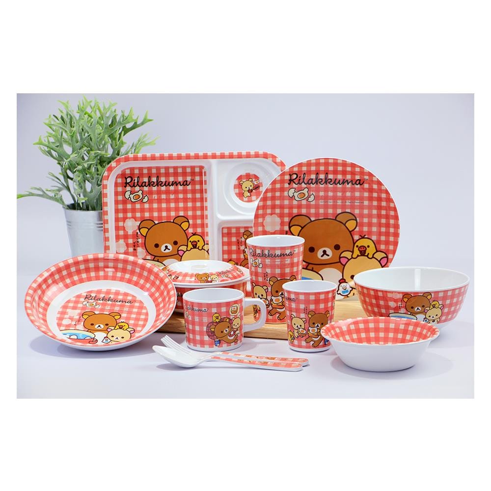 จานเมลามีนตื้น 8" SUPERWARE RILAKKUMA MEETS WITH EGGS