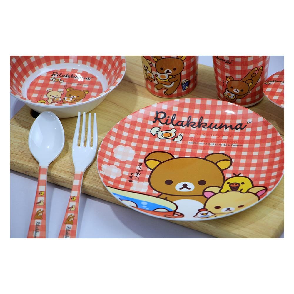 ชุดช้อนส้อมเมลามีน SUPERWARE RILAKKUMA MEETS WITH EGGS 2 ชิ้น/ชุด