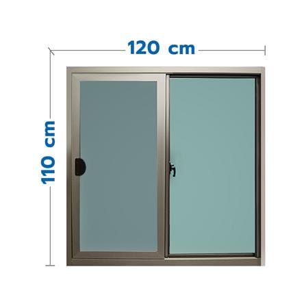 หน้าต่างบานเลื่อน อะลูมิเนียม WINTOP 120X110 ซม. สีแชมเปญ_0