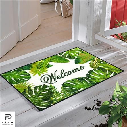 พรม PRAW TROPICAL 50X75 ซม. สีเขียว_3