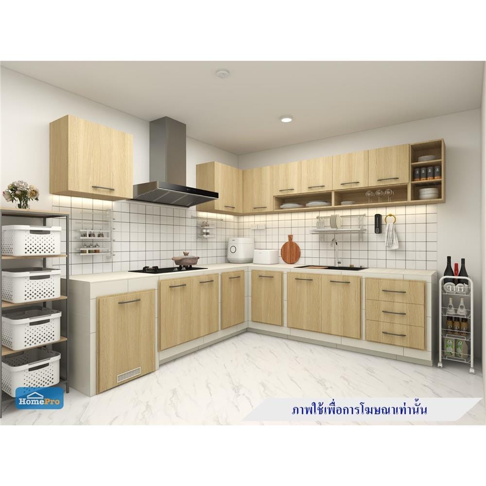 บานซิงค์คู่ WPC PARAZZO ENZO มือจับดำ 80x60 ซม. สี เนเจอรัลโอ๊ค