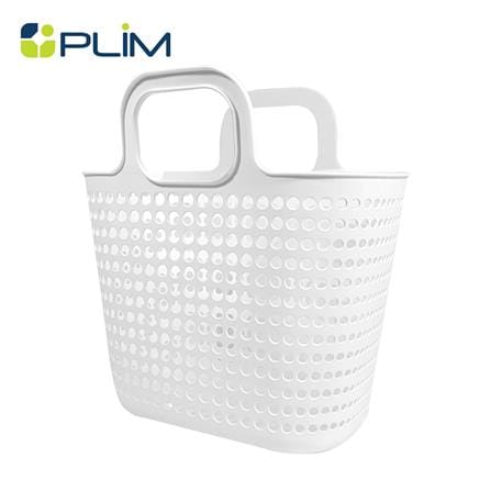 ตะกร้าผ้าเหลี่ยมหูหิ้ว PLIM BUBBLE SIZE M สีขาว