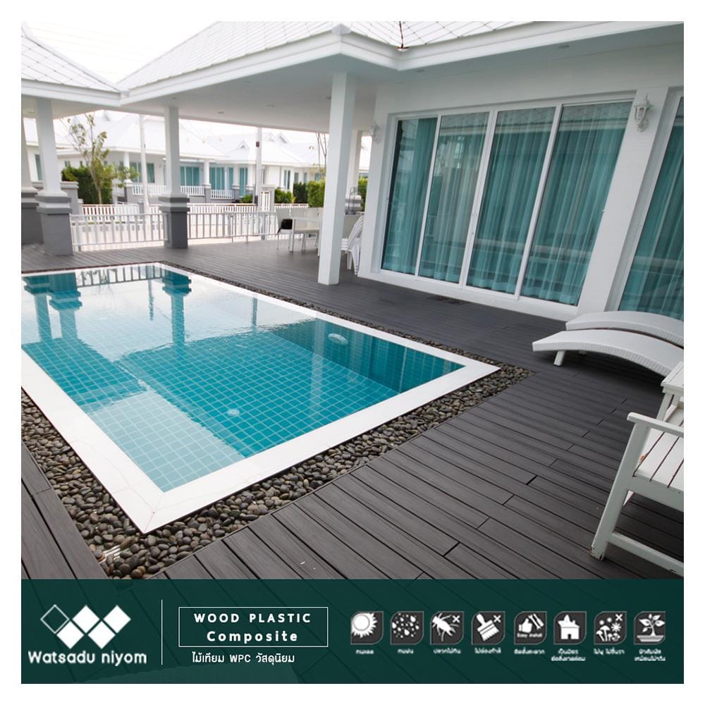 ไม้พื้นภายนอก WATSADUNIYOM TIMELESS 13.5X240X2.5 ซม. สีดำ