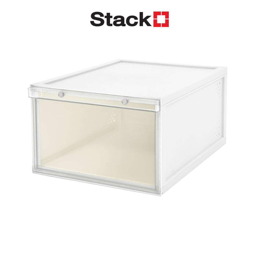 กล่องรองเท้า STACKO MAGNETIC LOCK MONO 28X37X18.3 ซม. สีขาว