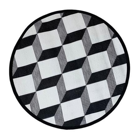เสื่ออเนกประสงค์ MAT-ER TILES 3D 150x150 ซม. สีขาว-ดำ_2