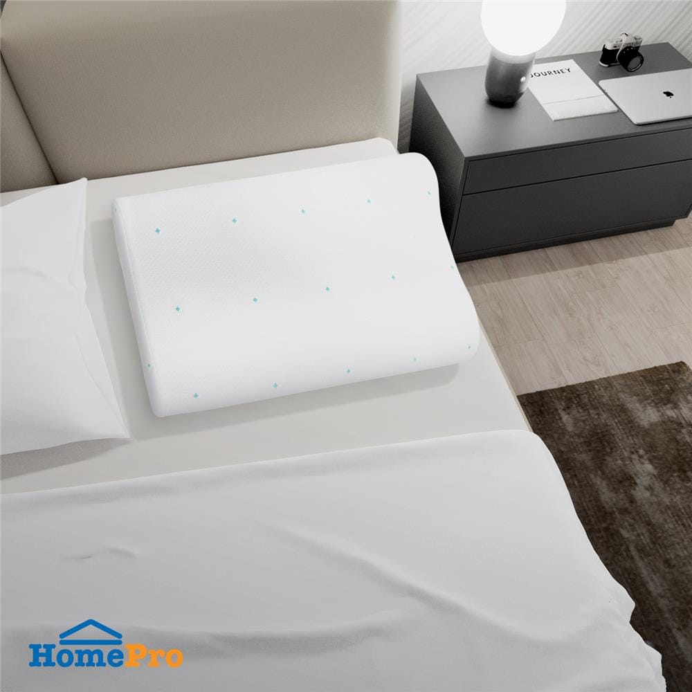 หมอนสุขภาพ เมมโมรี่โฟม HOME LIVING STYLE DENIS 58x38x12 ซม. สีขาว
