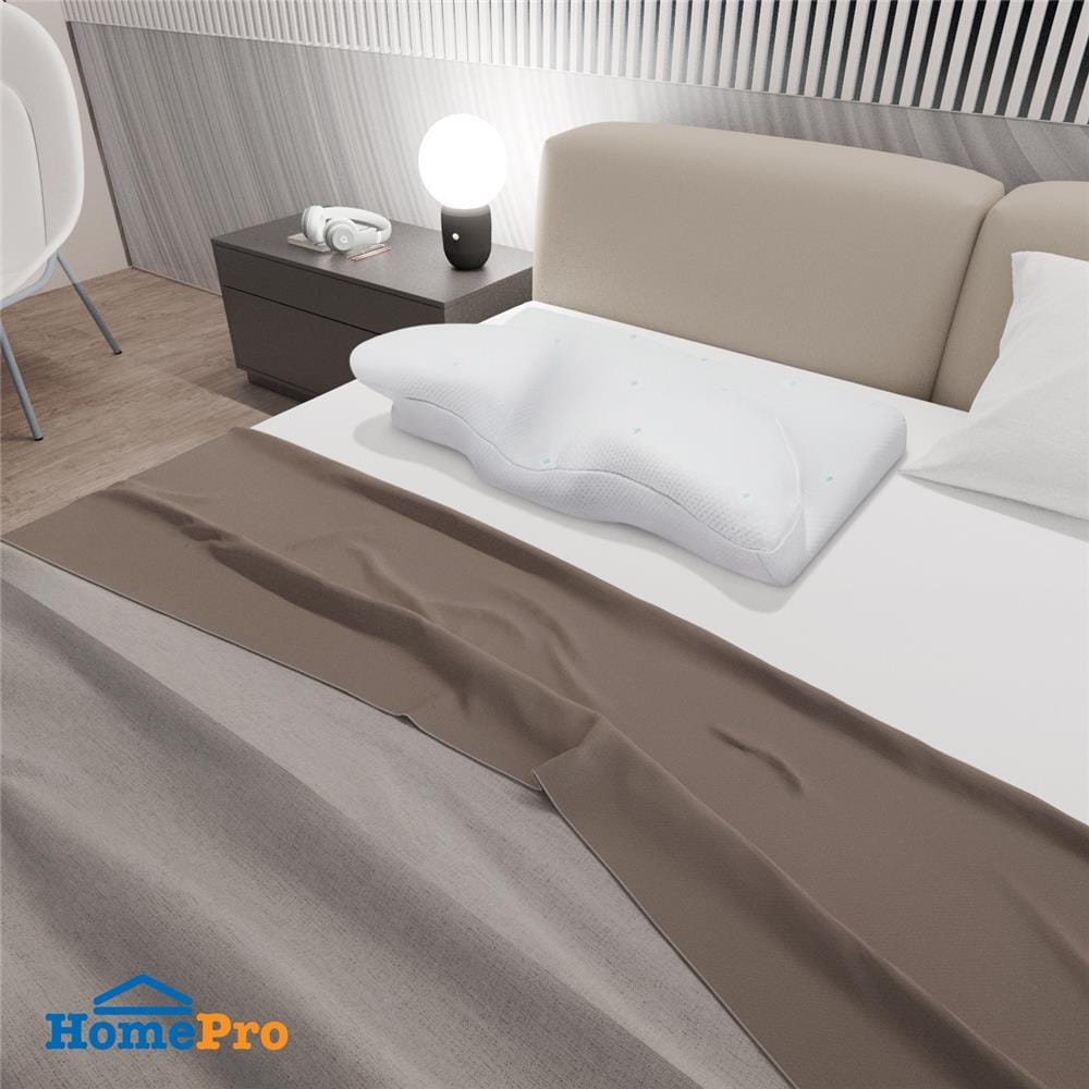 หมอนสุขภาพ เมมโมรี่โฟม HOME LIVING STYLE ALVIN 61x36x12 ซม. สีขาว