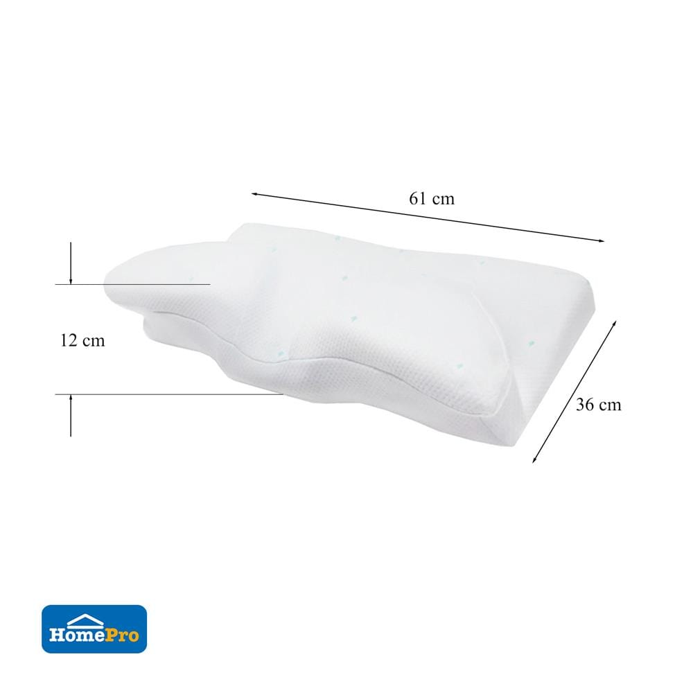 หมอนสุขภาพ เมมโมรี่โฟม HOME LIVING STYLE ALVIN 61x36x12 ซม. สีขาว
