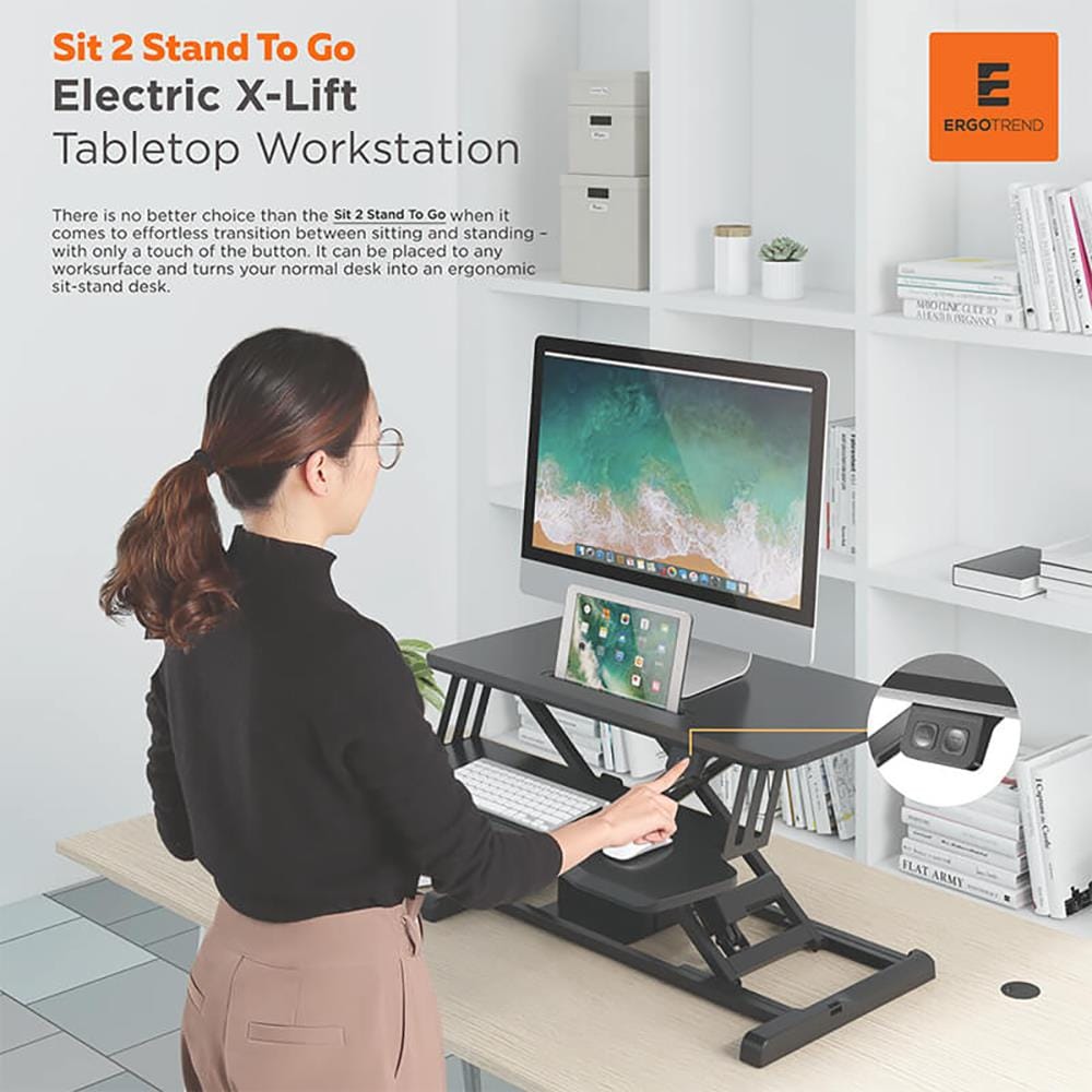 โต๊ะทำงานปรับระดับ ERGOTREND SIT 2 STAND TO GO สีดำ