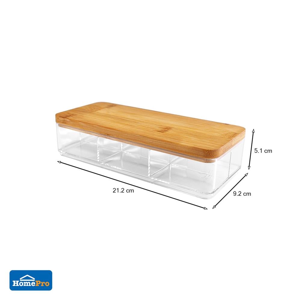 กล่องใสฝาไม้ STACKO MOKU BB01026 9.2x21.2x5.1 ซม.